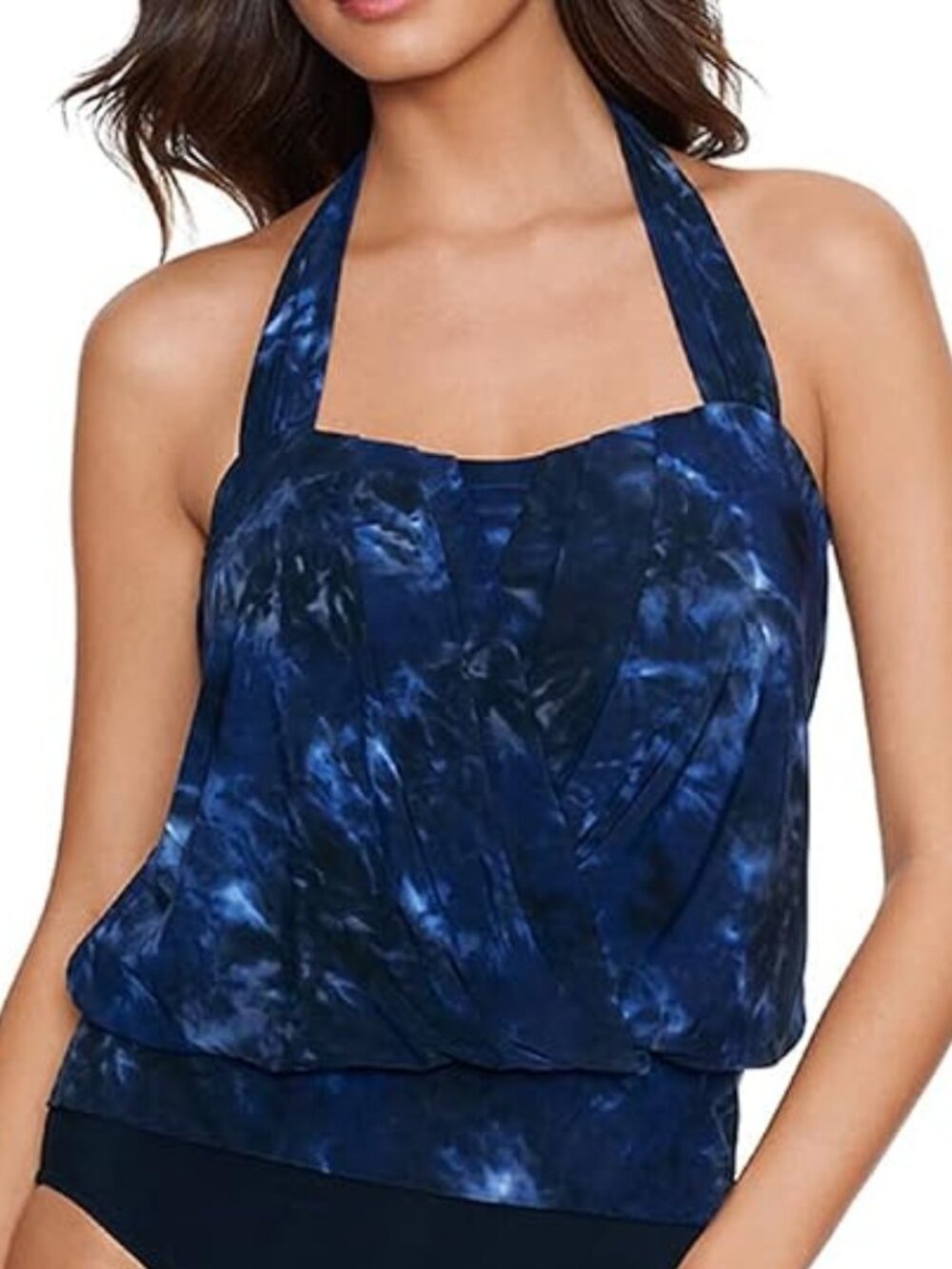 Magicsuit 'Festival Chic Debbie' Halter Tankini Swimsuit Top, Blue/Black Multi